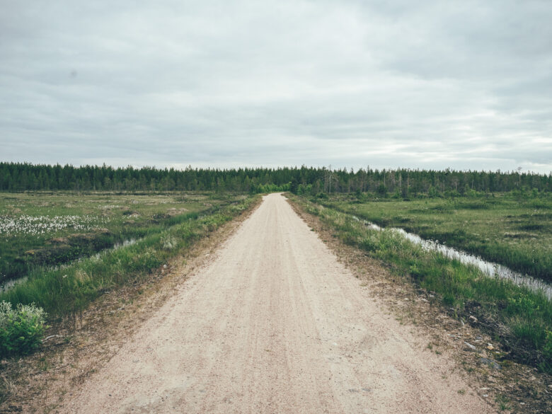 hiekkatie suon halki